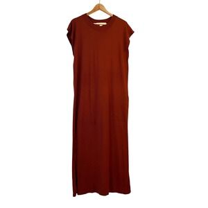 Free People Beach Maxi Dress M T Shirt Modal Beach Resort Coverup Burnt Orange